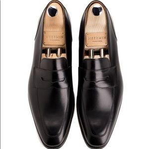 Black Calf Fine Leather Men’s Loafers - Size 10.5